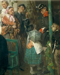 Notizie della pace di Villafranca, di Domenico Induno, (dettaglio)