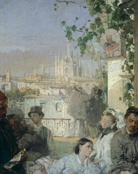 Notizie della pace di Villafranca, di Domenico Induno, (dettaglio)