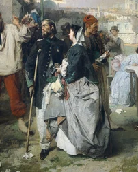 Notizie della pace di Villafranca, di Domenico Induno (dettaglio)