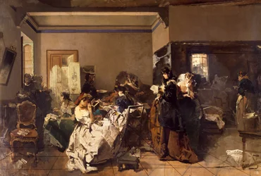 Scuola per sarte, di Domenico Induno