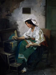 Ragazza che cuce