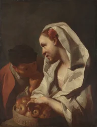 Ragazza che vende frutta