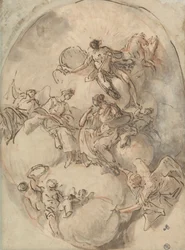 Studio per soffitto: Apollo e altre figure