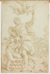Sacrificio di Isacco (recto); schizzi di figure (verso)