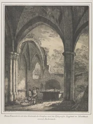 Edifici Notevoli del Medioevo in Germania: Rovine della Chiesa della Vergine con la Tomba di Genevieve e Siegfried, Conte Palatino del Reno, nella Valle della Mosella vicino ad Andernack