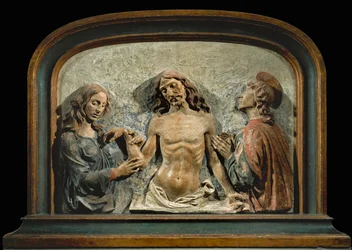 Il Cristo morto adorato da San Giovanni Evangelista e Santa Maria Maddalena ...