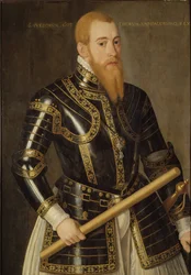 Eric XIV di Svezia - Ritratto del Re Eric XIV di Svezia (1533-1577), di Verwilt, Domenicus (attivo 1544-1566). Olio su legno. Dimensioni: 98x69 cm. Nationalmuseum Stoccolma