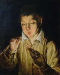 El Soplón Ragazzo che soffia su una candela, ca 1571-1572