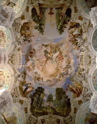 Affresco che decora la cupola del monastero di Schussenried dell