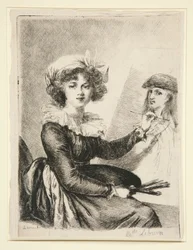 Louise-Elisabeth Vigée-Lebrun, (Mlle Lebrun) dopo, e al contrario del, autoritratto del 1790 negli Uffizi
