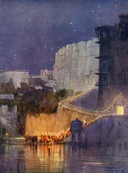Il Principe arriva al Palazzo sul Lago, Udaipur
