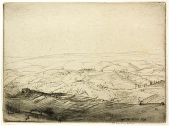 Schizzo dalle Mura di San Gimignano