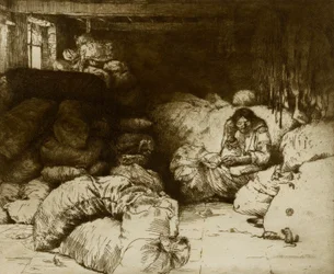 Il venditore di stracci addormentato