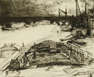 Vento e pioggia sul Tamigi