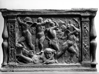 Baccanale di putti, pannello dalla base di 