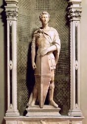 San Giorgio in una nicchia con un rilievo di San Giorgio che uccide il drago sotto
