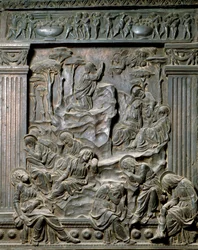 La preghiera al Monte degli Ulivi (bassorilievo della sedia a sinistra, c.1460)