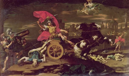 Achille trascina il corpo di Ettore intorno alle mura di Troia