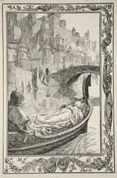 La Barca scese lungo il Fiume, illustrazione da 