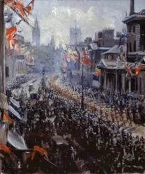 Celebrazioni per la pace, le truppe indiane marciano verso Whitehall