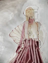 Donna astratta a strisce