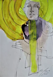 Donna astratta gialla
