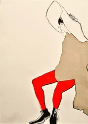 Posa di moda in rosso acceso