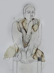 Figura seduta in atteggiamento contemplativo