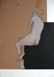 Nudo contemplativo seduto