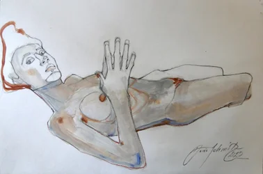 Egon Schiele posa