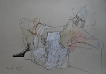 Elegante figura sdraiata