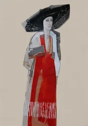 Abito rosso da donna elegante