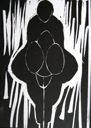 Figura espressiva in bianco e nero