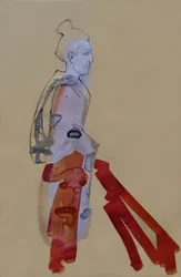 Figura rossa fluida