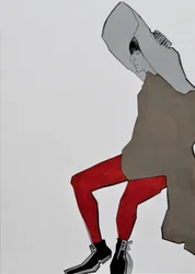 Figura con cappuccio e calzamaglia rossa