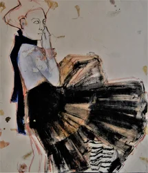 Danzatrice pensierosa in nero