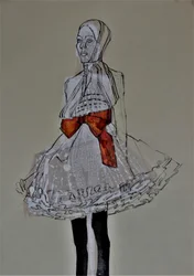 Schizzo di moda "Red Bow"