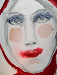 Ritratto con labbra rosse