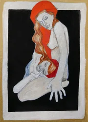 Abbraccio rosso e malinconico