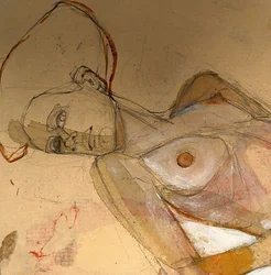 Donna pensierosa sdraiata