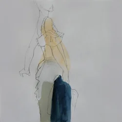 Schizzo di moda: abito giallo