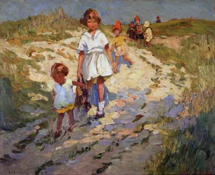 Nelle dune (olio su tavola)