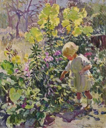 Nel giardino (olio su tela)