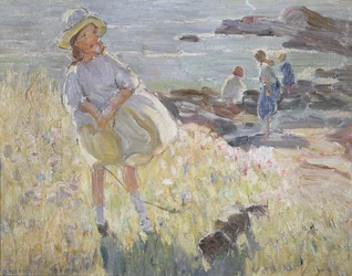 Sulle scogliere (olio su tela)