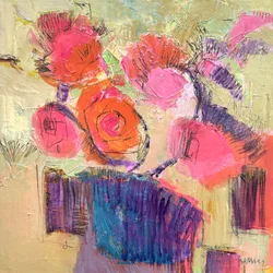 Fiori astratti dai colori vivaci