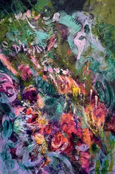 Astratto floreale dai colori vivaci