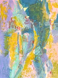 Giallo vivace, blu, astratto