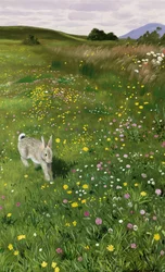 Lepre in fiori di primavera