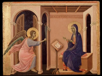 Annuncio della morte di Maria. Predella della Maestà