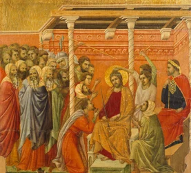 Incoronazione di spine, (dettaglio) da Episodi della Passione e Resurrezione di Cristo, retro della Maestà dell